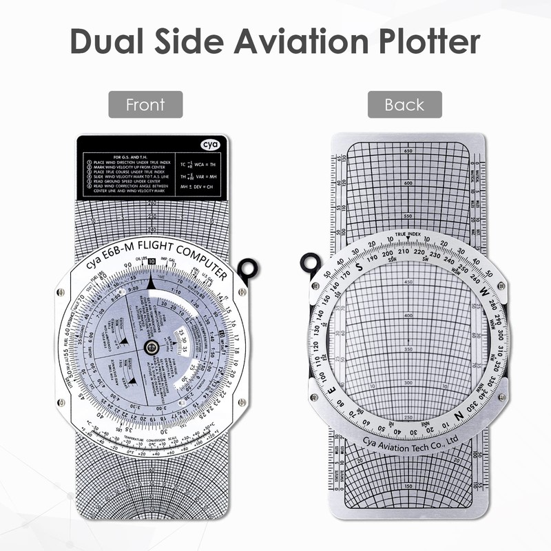 E6B Metal Flight Computer Aviation Plotter Circular Slider Used in