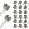 20pcs MR16,GU5.3,G4 MR11 Bi-Pin Socket Base Ceramic,Wire 5.9"