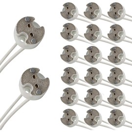20pcs MR16,GU5.3,G4 MR11 Bi-Pin Socket Base Ceramic,Wire 5.9"