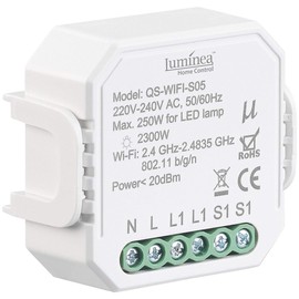 Luminea Home Control WiFi Schalter: 4er-Set WLAN-Unterputz-Lichtschalter,App, für Siri, Alexa&Google Ass. (Unterputzschalter, Wlanschalter, Deckenventilator)