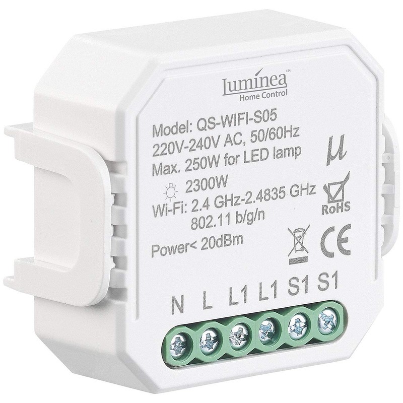Luminea Home Control WiFi Schalter: 4er-Set WLAN-Unterputz-Lichtschalter,App, für Siri, Alexa&Google