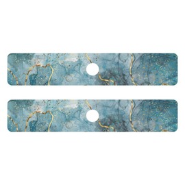 Kitchen Faucet Absorbing Mat Sink Splash Guard Behind Faucet Drip Catcher for Bathroom RV Bar 14.7x5.4in 2PCS Marble Art