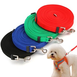 Dog Training Leash Ultra Long line, suitable for large, medium and small dogs - suitable for pet recall training Obedience, running, camping, backyard Strong leash with metal components (blue)