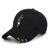 Gorra ajustada unisex negra, gorra K-pop, gorra de béisbol con