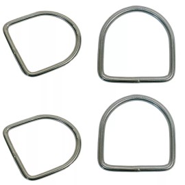 Unbranded Marine Sailing Stainless Steel 1/8" D-Ring 100 Lbs Welded D Shape Rings 4 Pcs