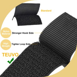 TEUVO Velcro Tape Sewing for Fabrics and Clothing, Non-Stick Velcro for Sewing for Crafts, DIY and Sewing Projects, 11 cm Wide, 2 m Long
