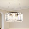 ADSENSTY Black Crystal Chandeliers 5-Lights Drum Pendant Light Modern Ceiling