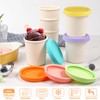 Kamehame 6oz Silicone Ice Cream Containers with Lids, Mini Tubs