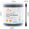 HOMEFOX Black Cotton Swabs Precision Pointed - 400 Count Organic