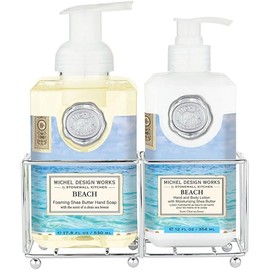 Michel Design Works Hand Care Caddy with Foaming Hand Soap and Hand & Body Lotion, Beach (846189)