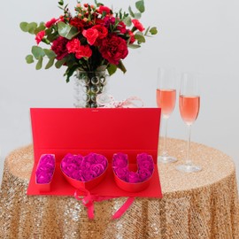 MLOLM MLOLM 6 Pcs I Love You Flower Box Valentines I Love U Fillable Gift Box Empty I Heart U Cardboard Box For Valentines Mother's Day Wedding Bridal Shower Anniversary Birthday Chocolate Rose Packaging