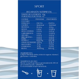Colágeno Hidrolizado Premium GIUVEN Sport | Con Péptidos Tipo I, II y III + Magnesio y Vitamina C | Recuperación Muscular, Salud Articular y Desempeño Físico | Sin Azúcar, Sin Gluten | 450g
