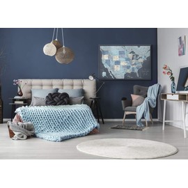 US Travel Map with Push Pins on Canvas - Detailed USA pin map - Large US Wall Map Pin Board - Map of National Parks in United States