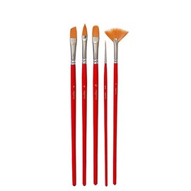 5 Artist Brushes Cat Tongue Brush Fan Brush Pointed Brush Flat Brush Set for Acrylic Paints and Watercolour Paints
