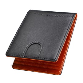 Unbranded Slim Minimalist Mens Wallets Rfid Blocking Genuine Leather Money Clip Wallet