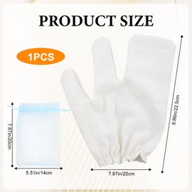 Garshana Gloves Raw Silk Massage Gloves Ayurvedic Massage, Comes with Elastic Wrist Strap Exfoliation Improve Skin Texture (Beige)