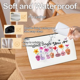 JioJio Chan God Says You Are Makeup Bags, Inspirational Bible Verse Bag, Christian Encouragement Gifts, Bible Verse Flower Butterfly Wash Bag for Her, Birthday Gifts for Women PU Leather Cosmetic Bag