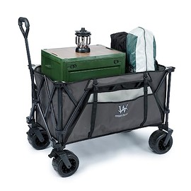 Whitsunday All-Terrain Wagons Carts Heavy Duty Foldable Large Folding Collapsible Utility Camping Park Moko Wagon Cart (Grey)
