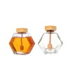 Ebonee Glass Honey Jar Pot with Wooden Dipper and Lid,
