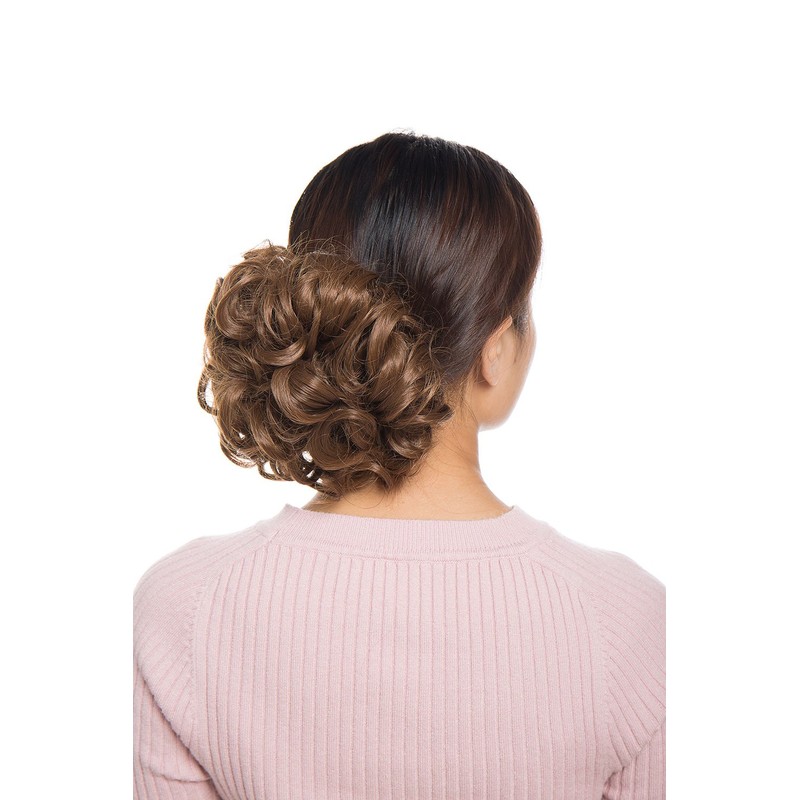 Short Messy Curly Dish Hair Bun Extension Easy Stretch hair