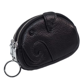 BAWAKO Elephant Leather Coin Purse Key Bag Coin Purse Coin Purse Small Purse Coin Purse Coin Purse Coin Purse Coin Purse Coin Purse, black, Wallet