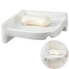 Honeydak Ceramic Corner Soap Dish for Shower Wall Tile White