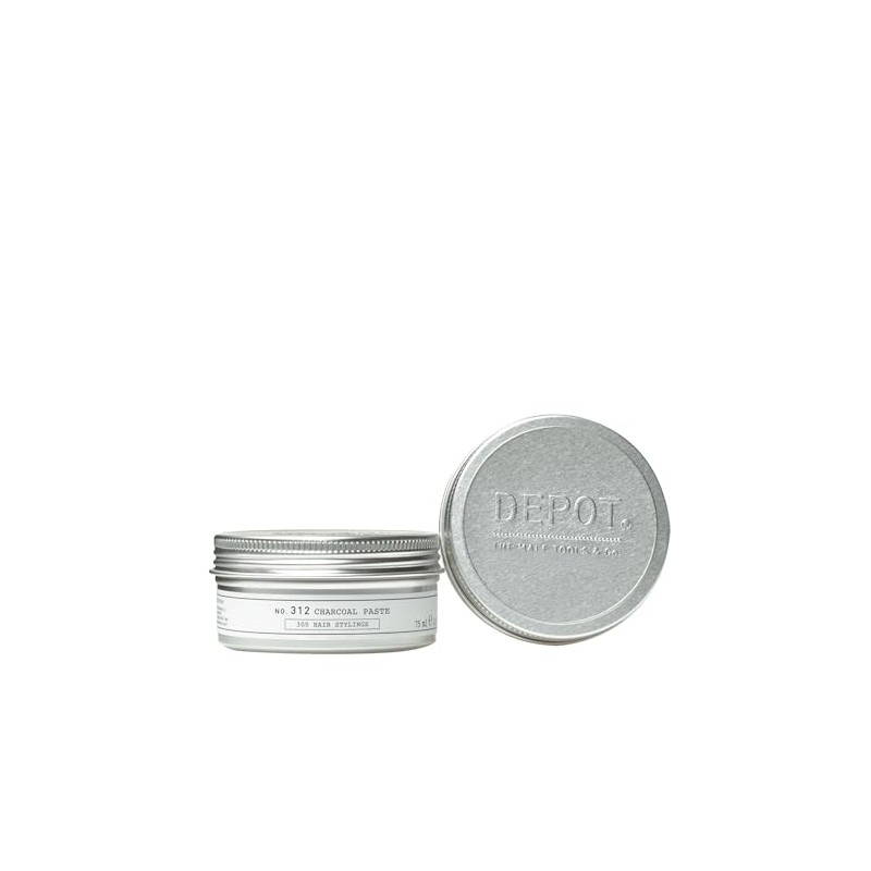 DEPOT No.312 Charcoal Paste Styling Paste with Charcoal, Strong Hold,