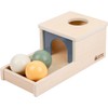 Adena Montessori Object Permanence Box with Tray, Three Wooden Balls,