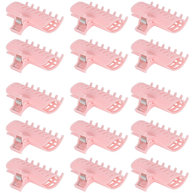 15Pcs/Set Curler Clip Hair Roller Fixing Clamp Holding Section Claw