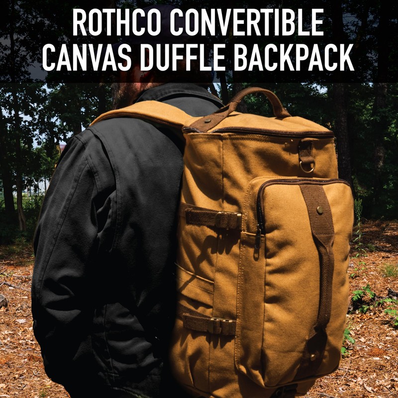 Rothco Convertible Canvas Duffle/Backpack - 19 Inches (Brown)