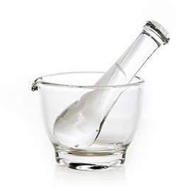 Mortar and Pestle - Variety of Sizes & Colors - American Made - Mosser Glass USA (Crystal, 4 Oz)