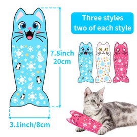 Pai Sence Winter Catnip Toys for Large Cats Adult Indoor Cat Plush Toys Crinkle Kitten Bite Dental Kicker Toy 6 Pcs