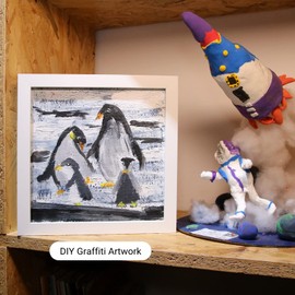 Muzilife Shadow Box Picture Frame with Linen Board Deep Wood Glass Display Case Ready to Hang Memory Box Baby Sports Memorabilia, Pins, Awards, Medals, Wedding, Tickets and Photos (White, 8Pcs 8x8)