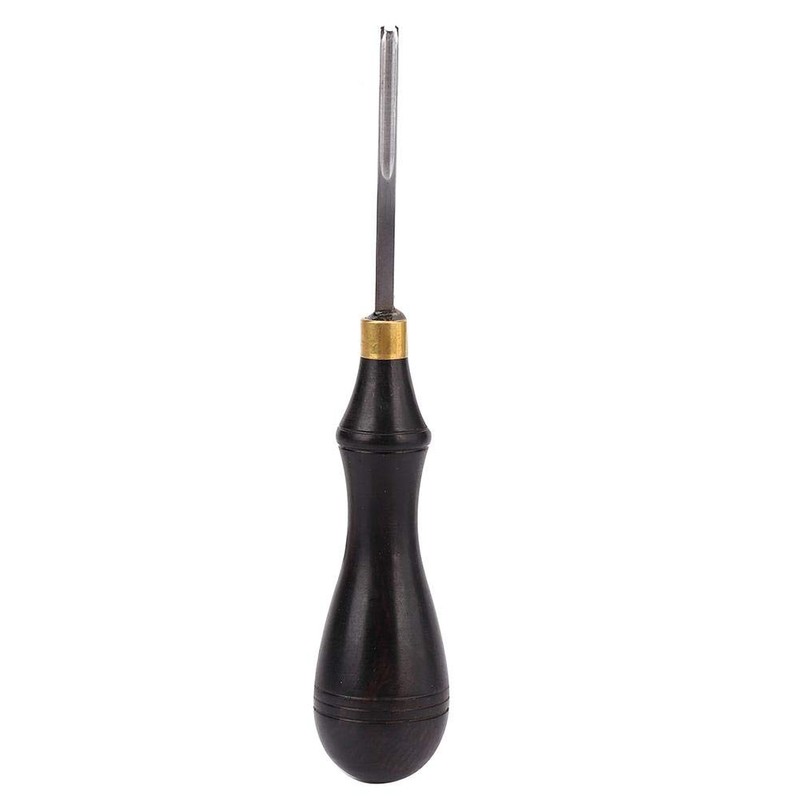 Leathercraft Edger Trimming Tool, Leather Edge Beveller Steel Blade Ebony