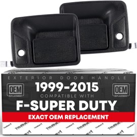 Exterior Front Driver & Passenger Door Handle - Compatible with 1999-2016 Ford F-250, F-350, F-450, F-550, F-650 Super Duty, 00-05 Excursion - Textured Black - OEM 4C3Z-3622405-AAA, 4C3Z-2522404-AAA