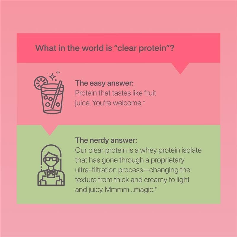 Oath Nutrition Clear Whey Isolate Protein Powder, Watermelon Fresca, 20g