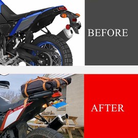 Fender Eliminator Tail Tidy for Tenere 700 (T700 XTZ700 XT700Z 2019-2025) License Plate Holder Bracket Mount with LED Turn Signal Light Rear Tail Light, Smoke