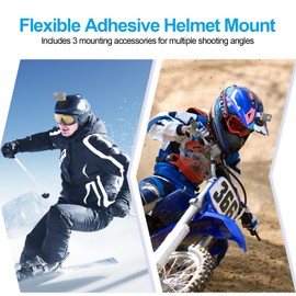 3 Pack Flexible Adhesive Helmet Mounts, Sticky Helmet Camera Mount Kit with Large Base, Accessories for Gopro Hero13/12/11/10/9/8 Max DJI Action 5 Pro 4 3 Insta360 X5 X4 X3 Ace Pro 2