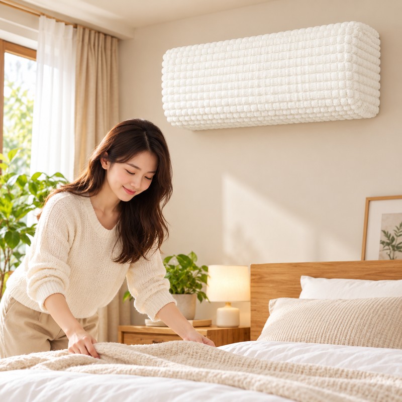 Air Conditioner Cover for Wall-Mounted AC – Washable Plush Dust