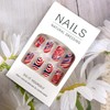 LOPMNGHT July 4th Press on Nails Medium Length Stars Red