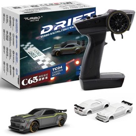 KAIMIO Turbo Racing 1:76 Mini Drift RC Car, C65, with Gyroscope, 1/76 Full Scale RTR, 2.4GHZ RC Car, with 2 Replaceable Body Shells