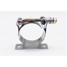 Autobahn88 Stainless Steel T-Bolt Clamp with Stand Cradle, for Hose OD=1.6-1.8" (41-46mm), for Fuel Pump, Filter, Plumbing (Pack of 2)