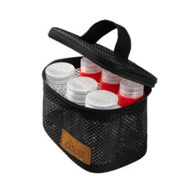 SM SunniMix 6 Pieces Camping Seasoning Bottles Portable Spice Jars Transparent Empty Can with Bag Spice Containers for Hiking BBQ Travel, Black