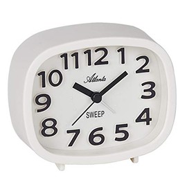 Atlanta Modern Quartz Alarm Clock without Ticking Analogue White - 2111-0