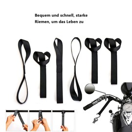 SHULLIN 10 Pcs Motorcycle Tie Down Straps for Motorcycle Transport with Soft Loops for Motorcycle Transport (Blue)