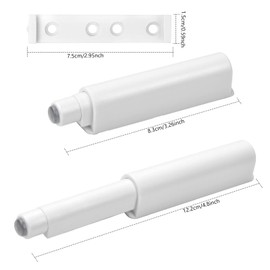 HQdeal Push to Open Door Catches,2Pcs ABS Case Door Cabinet Drawer Hinge, Home Push to Open System Damper Buffer with Magnetic Catches for Cabinet Doors Drawer(White)