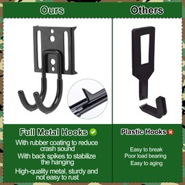 PAMASE Tree Stand Gear Hangers with 3 Metal Hooks - Thick Strap Bow Hanger for Hunting with Metal Buckle, Arrows Bag Archery Equipment Holder, Hunt Deer Treestand Saddle Accessory Kit
