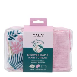 CALA - turbante + gorro de baño super absorbente (print tropical)