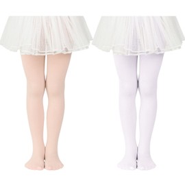 Leggings para bebé de Navidad de ballet, medias de danza para niña calcetines atléticos para niños, Blanco y rosa, 3-6 Años