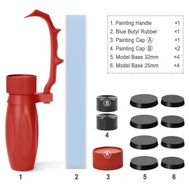 evemodel Model Hand Painting Handle Coloring Holder for Soldiers Gundam Wargames - Red